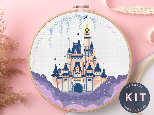 Cinderella Castle Cross Stitch Pattern, Digital Download or Kit